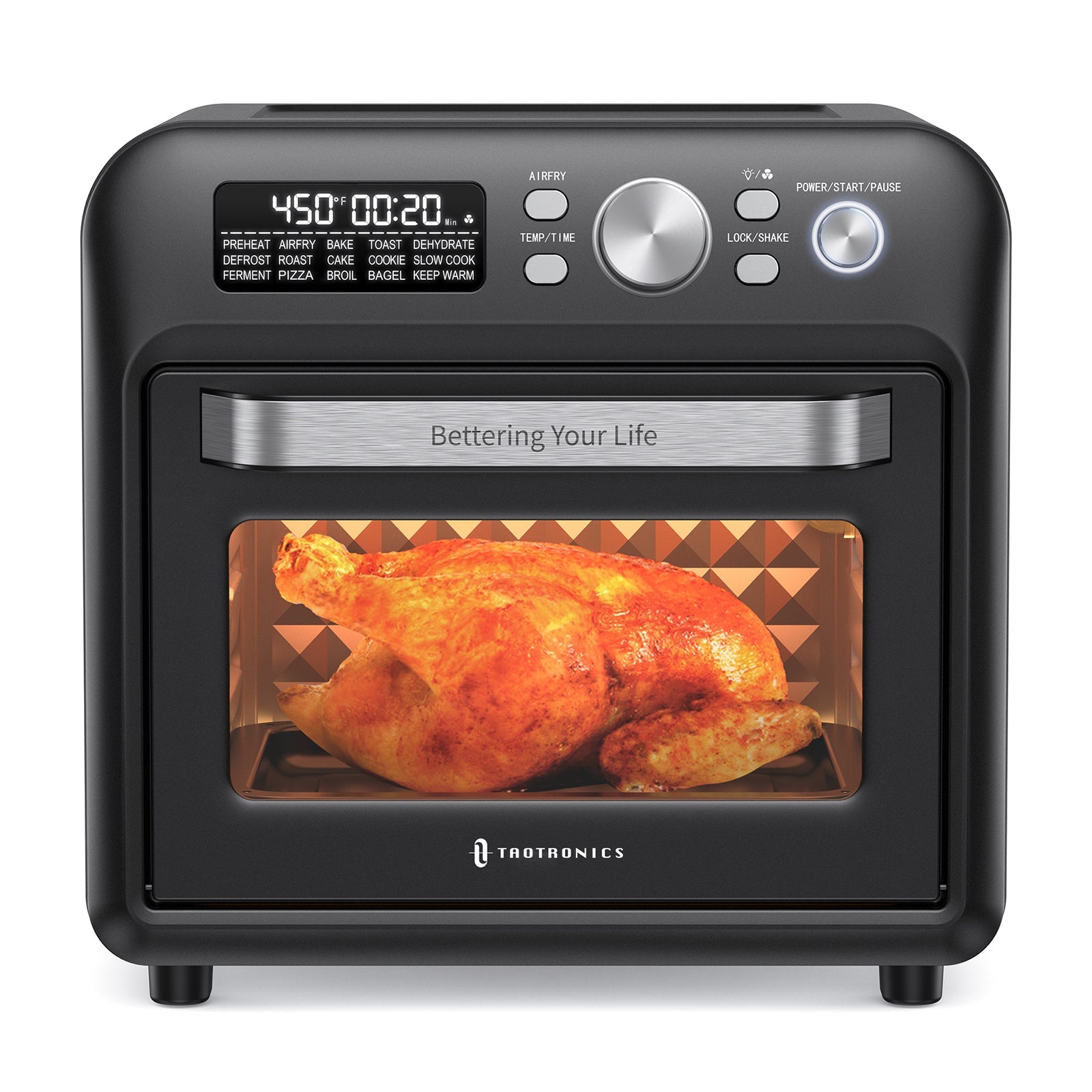 1500W Power Small Air Fryer Toaster Oven Combo for Chicken, Pizza