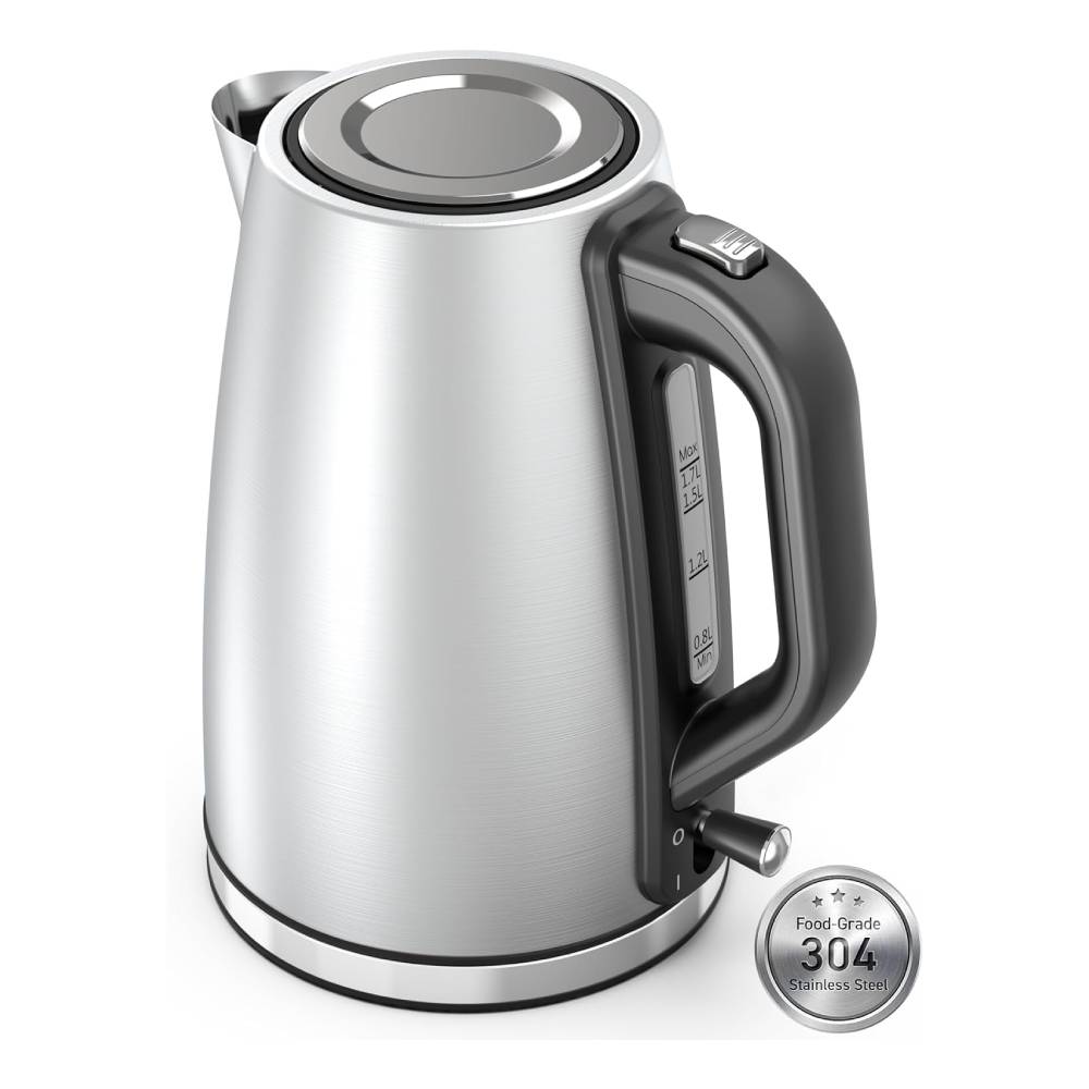 Retro Electric Kettle 1.7L Stainless Steel Temperature Gauge 1500W