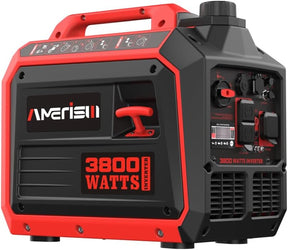 Amerisun Portable Inverter Generator 3800W Gas Powered, Long Runtime Gas Generator for Camping, Tailgating, Home Emergency Use, EPA Compliant