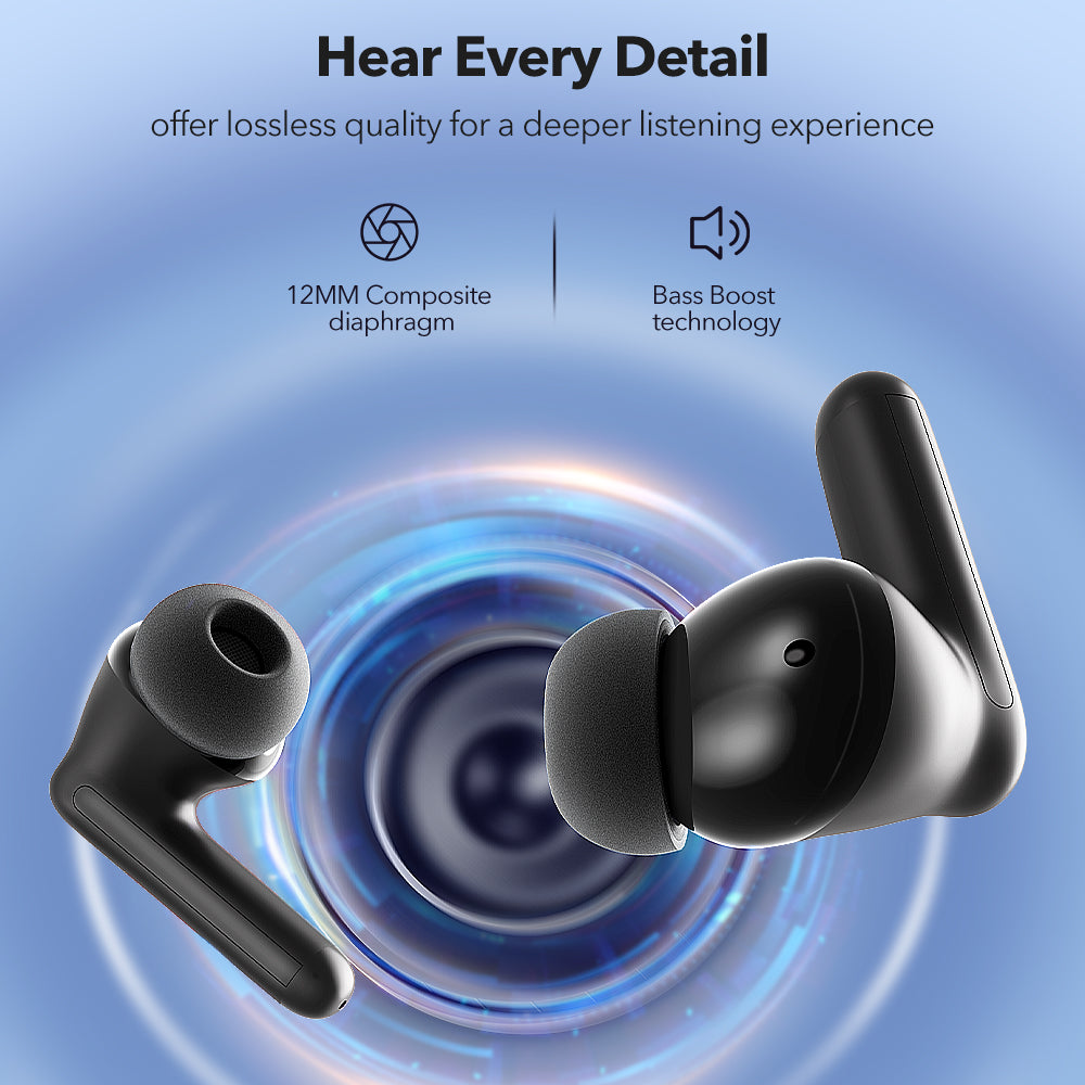 MiTechPro | Hybrid ANC Wireless Earbuds Black