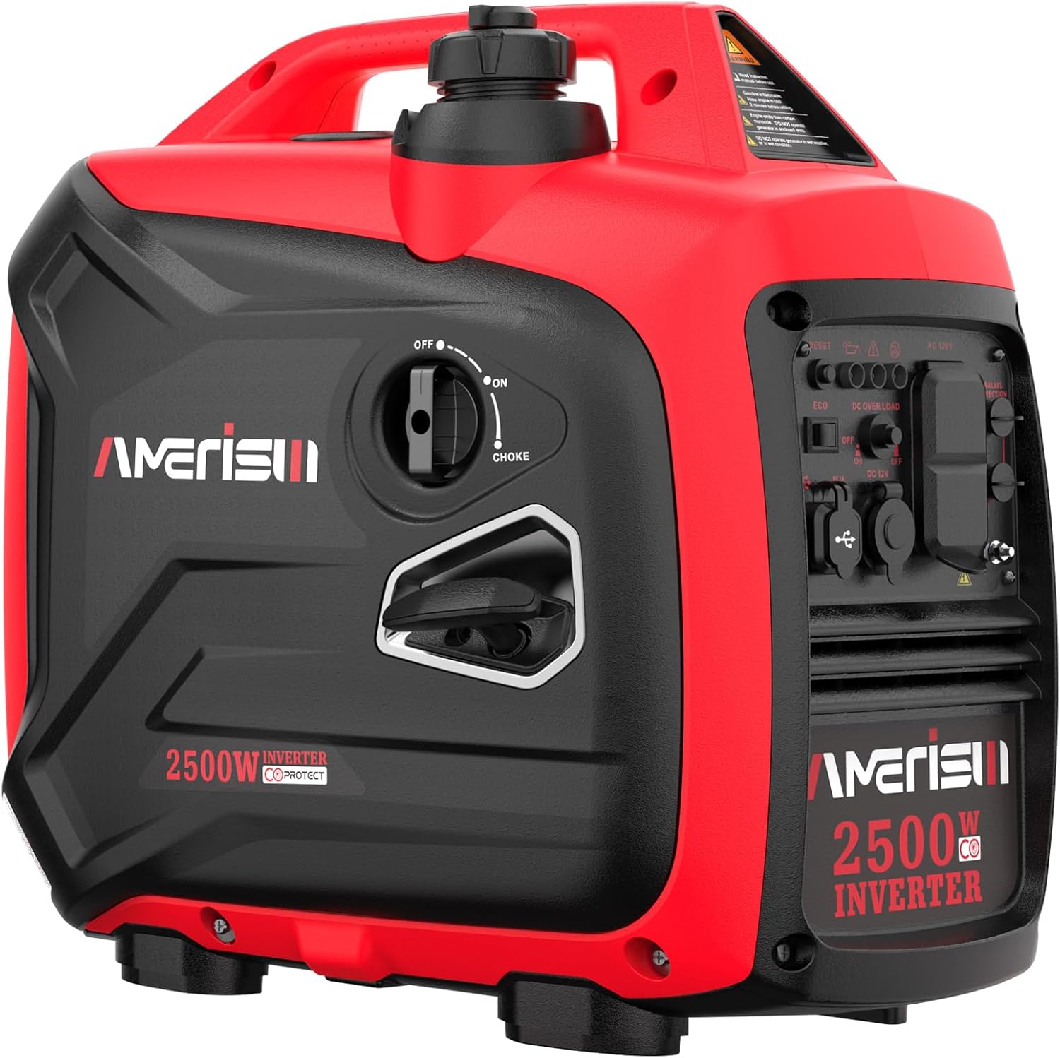 Amerisun 2500-Watt Gas Powered Portable Inverter Generator with CO Protection, Ultral Light for Home Backup, Emergency, Camping, RV Ready, Parallel Capability, EPA Compliant