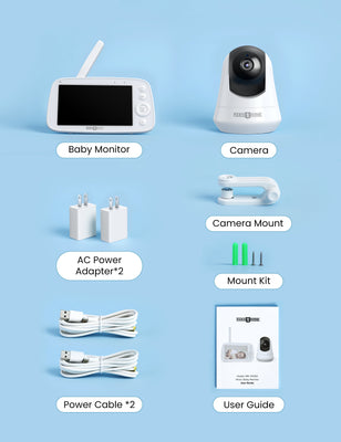 720P HD Baby Monitor IH003, Wide-Angle Monitoring, 5 inch Display