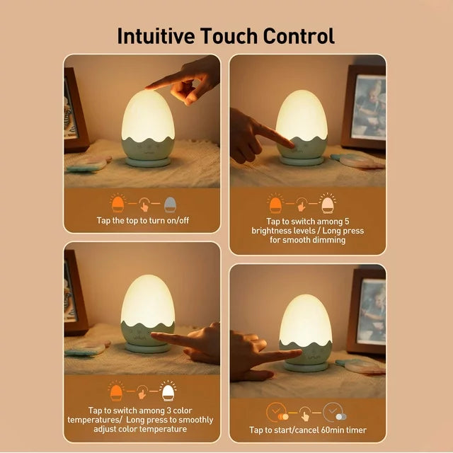 VAVA LED Baby Night Light with Charging Pad, Touch Control, Adjustable Brightness and Color Temperature for Breastfeeding