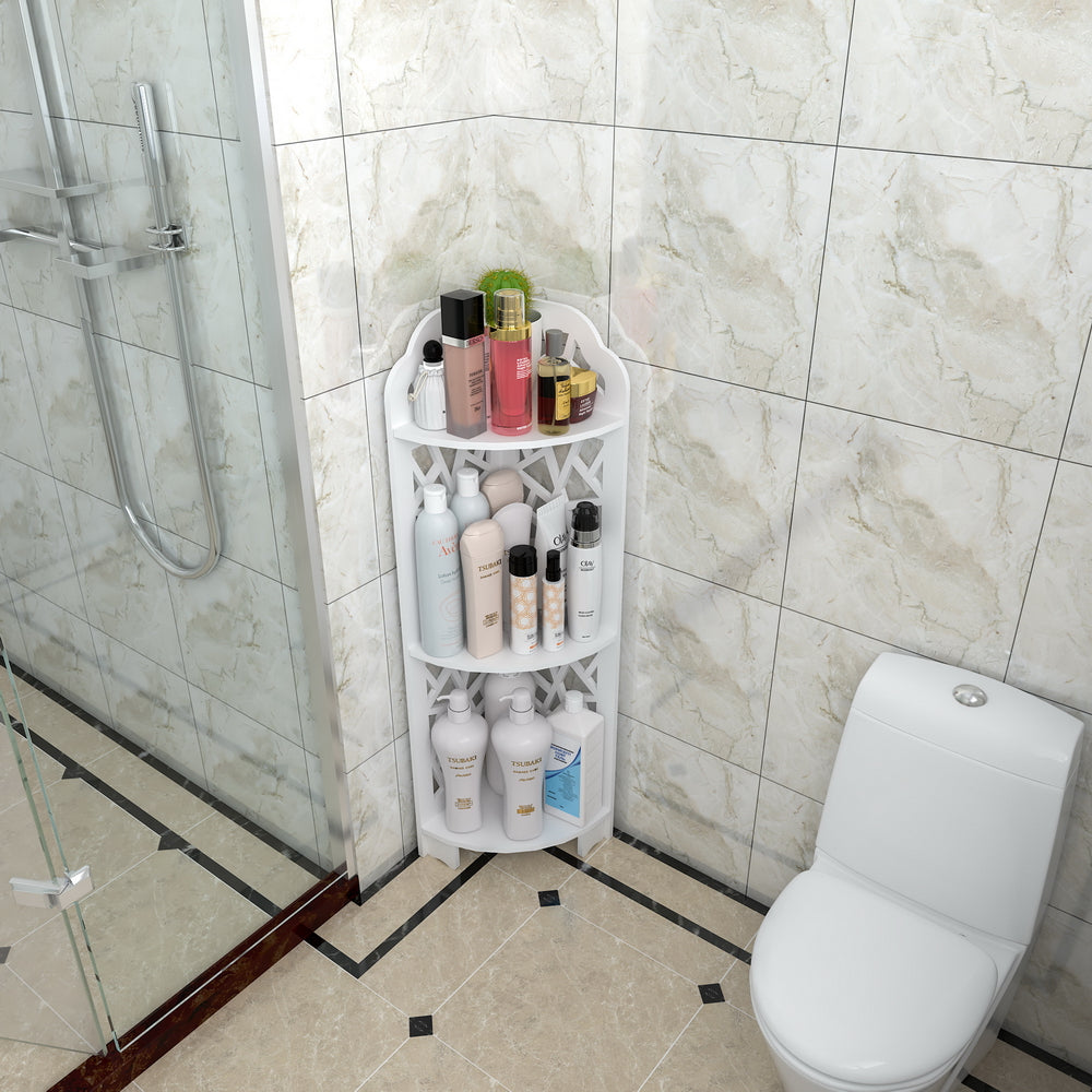 3 Tier Corner Shower Shelf Waterproof for Bathroom Storage - On