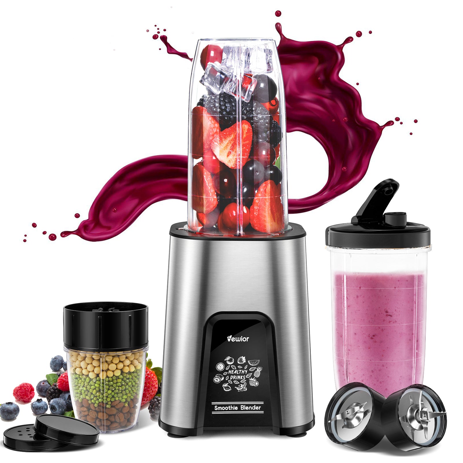 KOIOS 850W Personal Blender for Shakes and Smoothies - Compact Smoothie  Maker