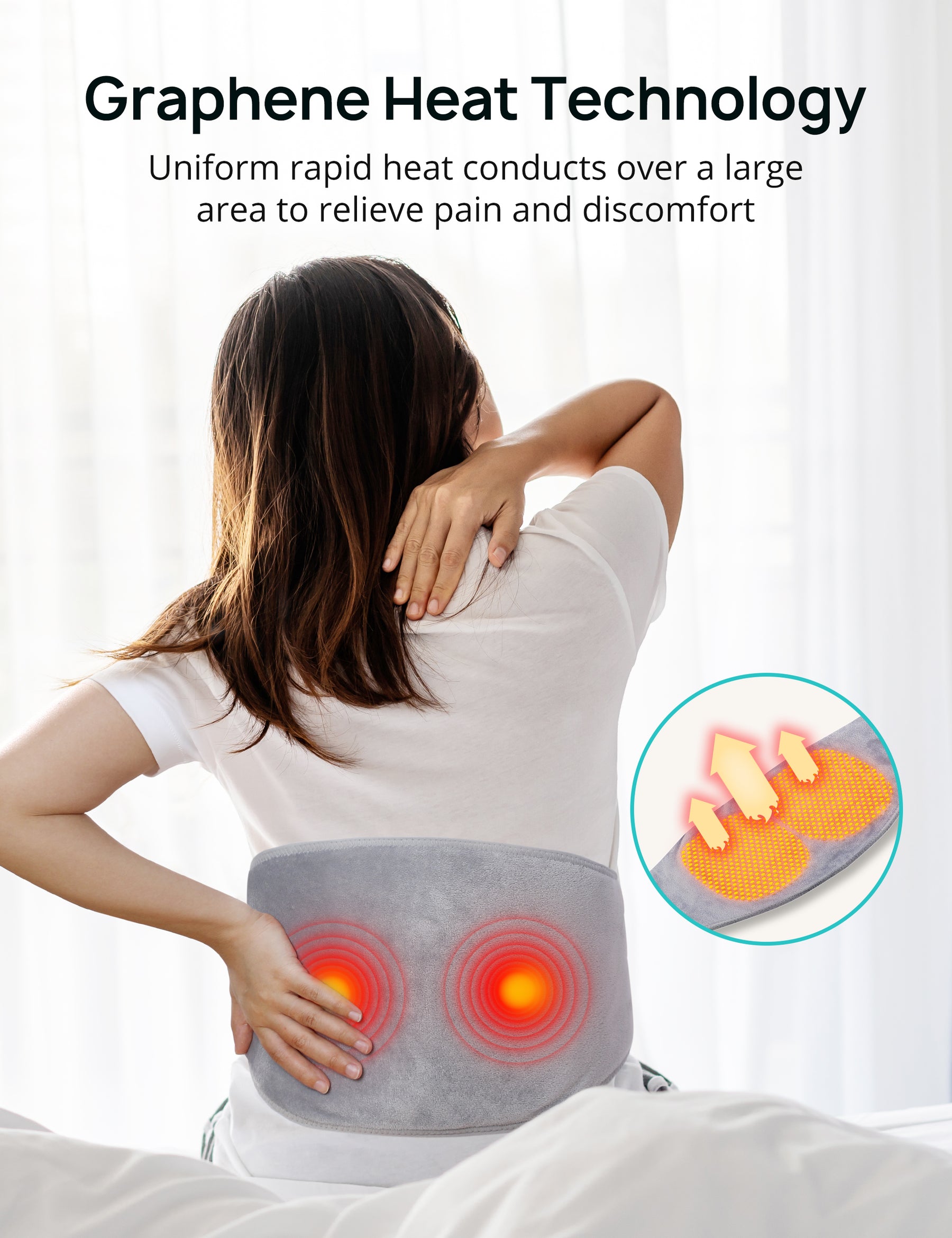 Heated Belt Heated Back Brace Rechargeable Heated Waist Belt Heating Pad  For Lower Back Rechargeable Heated Waist Belt Back Brace Wrap For Lumbar  Abdominal Back Discomfort Relief 