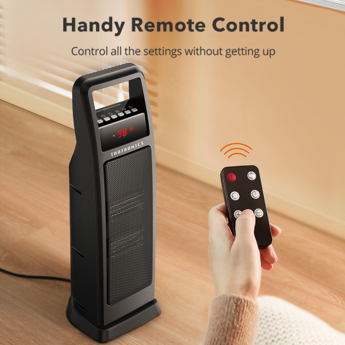 Taotronics TT-HE008 Dual PTC 1500W Portable Electric Heater Remote Control (OPEN BOX) DI35