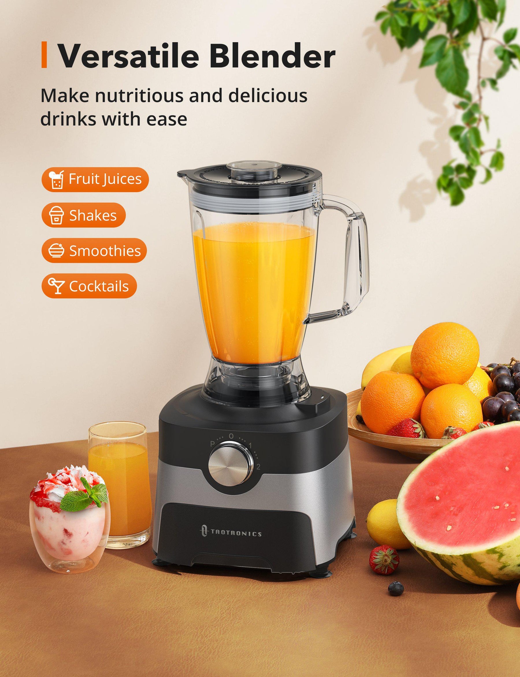 VEWIOR 1000W Personal Blender for Smoothies and Shakes, 11-Piece Set with To-Go Cups and Lids