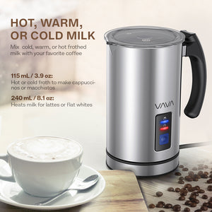 VAVA Stainless Steel Milk Steamer with Hot & Cold Milk Functionality-TaoTronics US