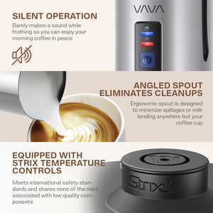 VAVA Stainless Steel Milk Steamer with Hot & Cold Milk Functionality-TaoTronics US