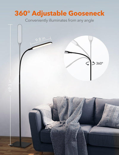 TaoTronics LED Floor Lamp Reading Light Standing Gooseneck Lighting